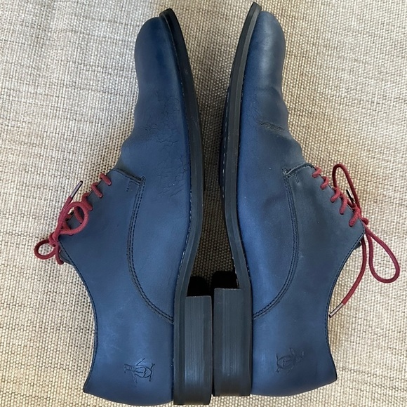 Penguin Men’s Lace Up Leather Oxford Shoes Navy **Flaws. ** - Picture 8 of 17